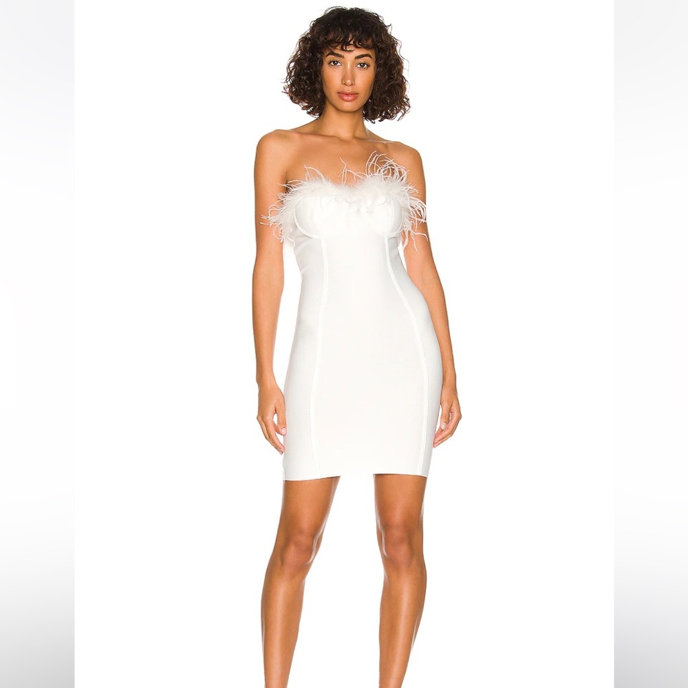 Feather white dress- superdown